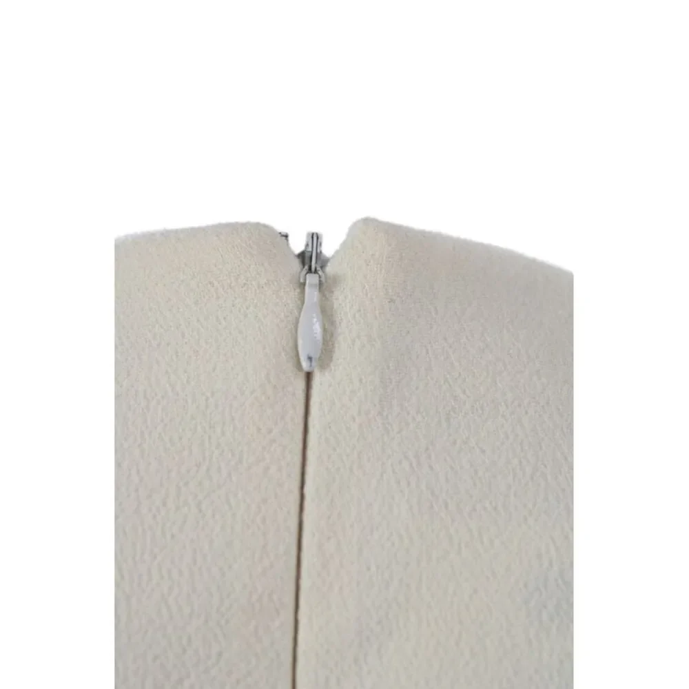 Michael Kors Womens Sheath Dress Ivory Virgin Wool Zip Short Sleeve Size 4